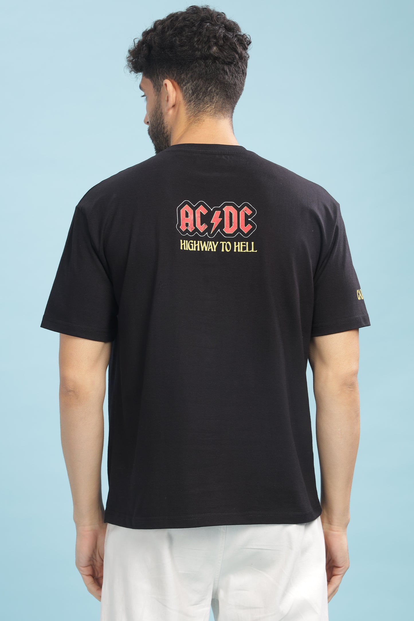 Men's Oversized T-shirt in Black - ACDC