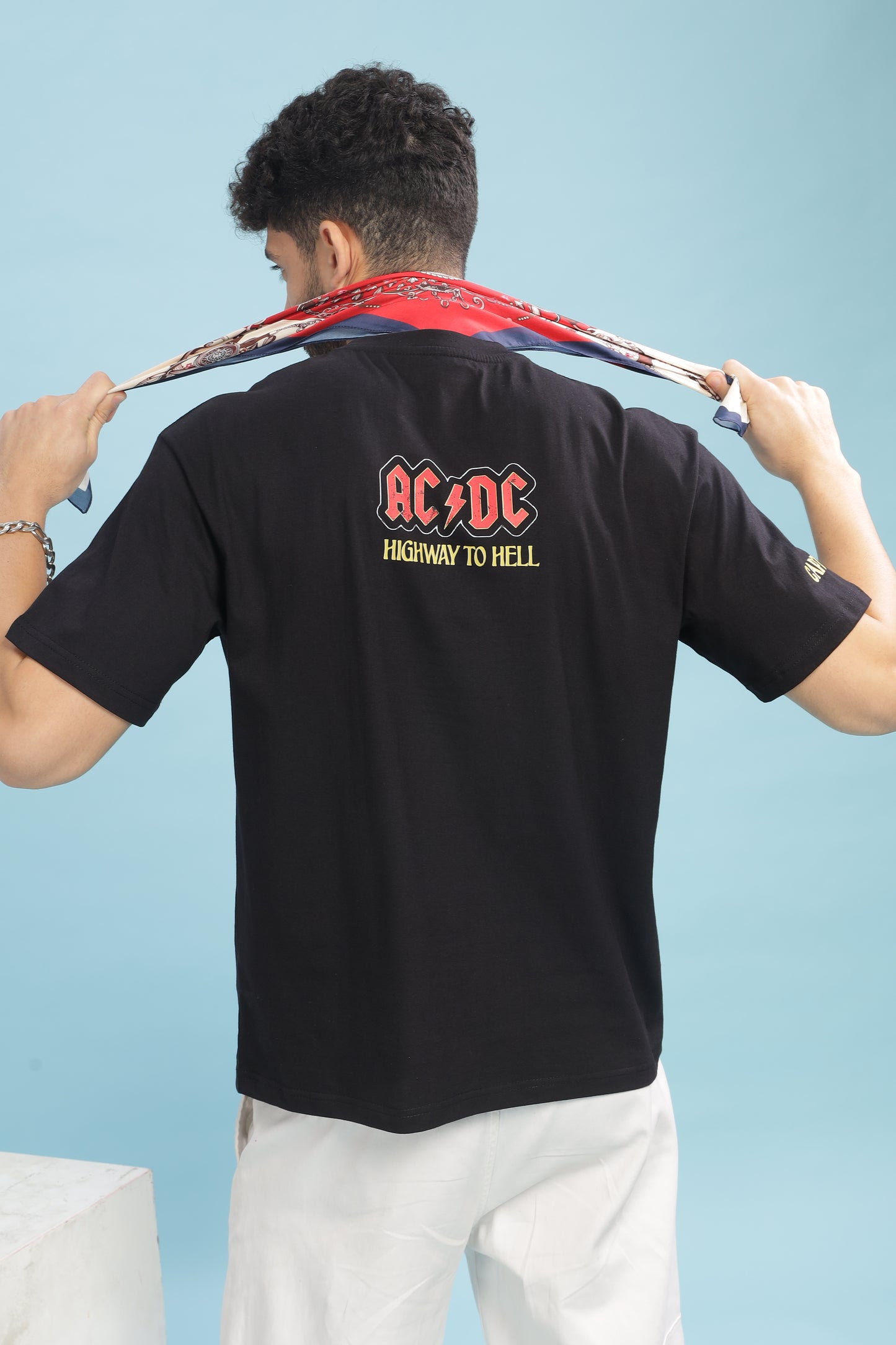 Men's Oversized T-shirt in Black - ACDC