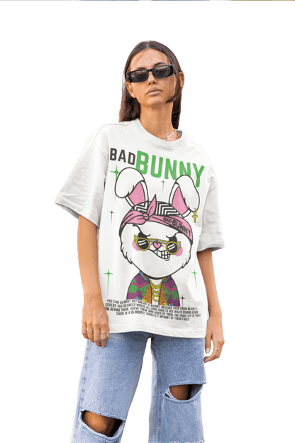 Women's Oversized T-shirt in White - Bad Bunny