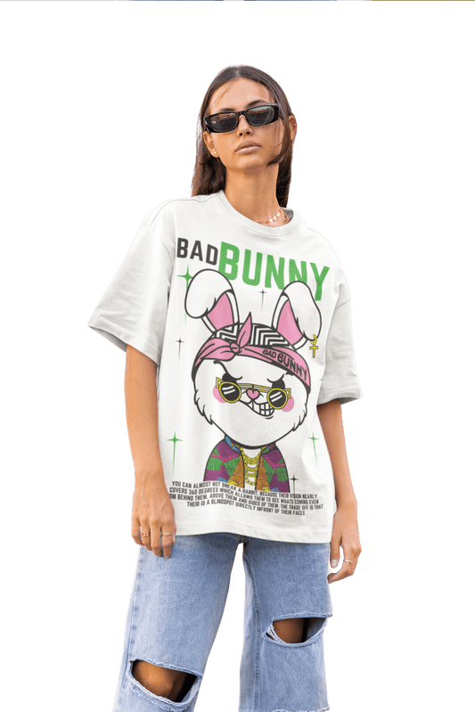 Women's Oversized T-shirt in White - Bad Bunny