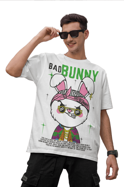 Men's Oversized T-shirt in White - Bad Bunny