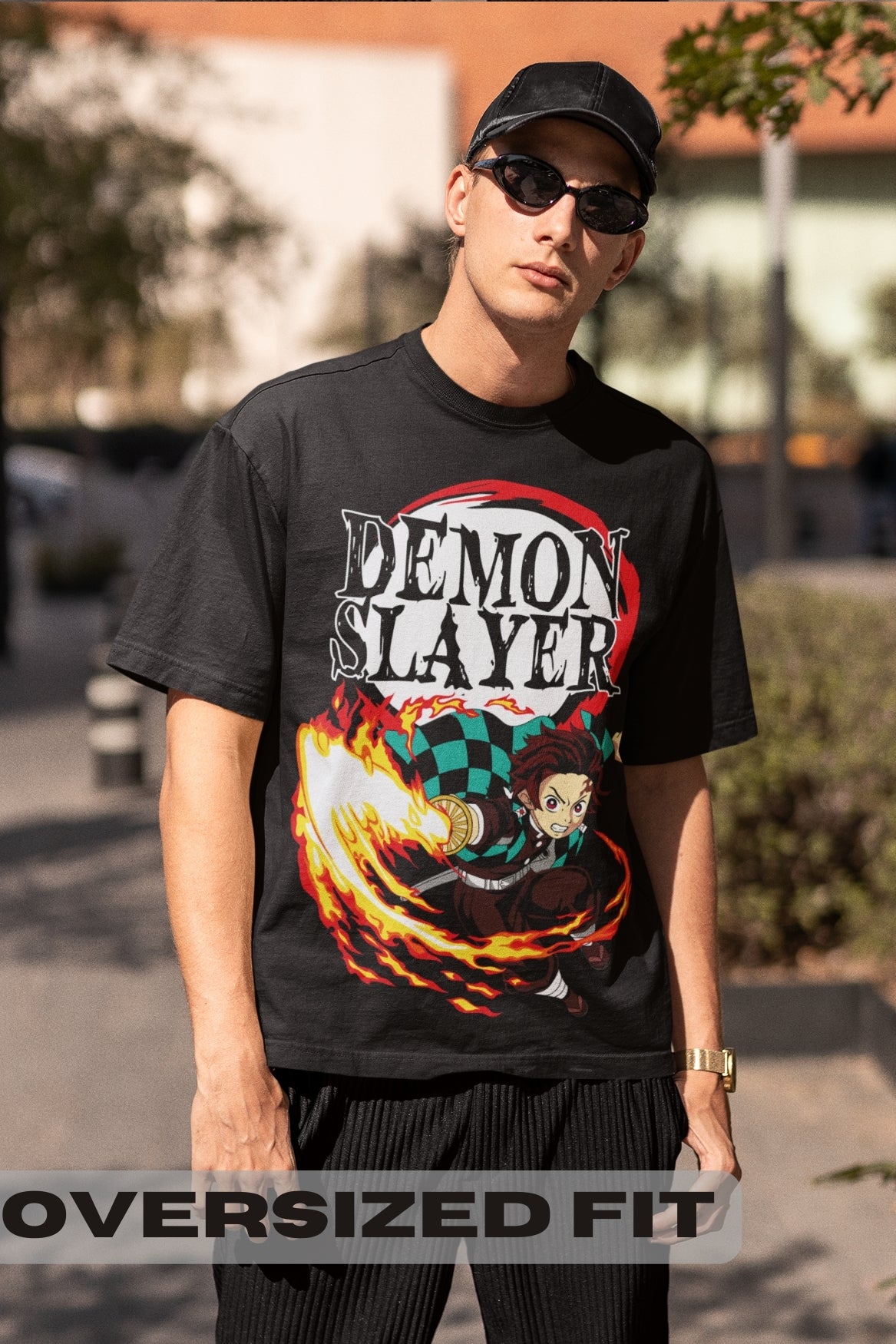 Anime Art Black Tshirt Oversized
