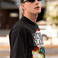 Black Oversized Tshirt with Demon Slayer print