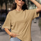 Women's Oversized T-shirt in Solid Beige