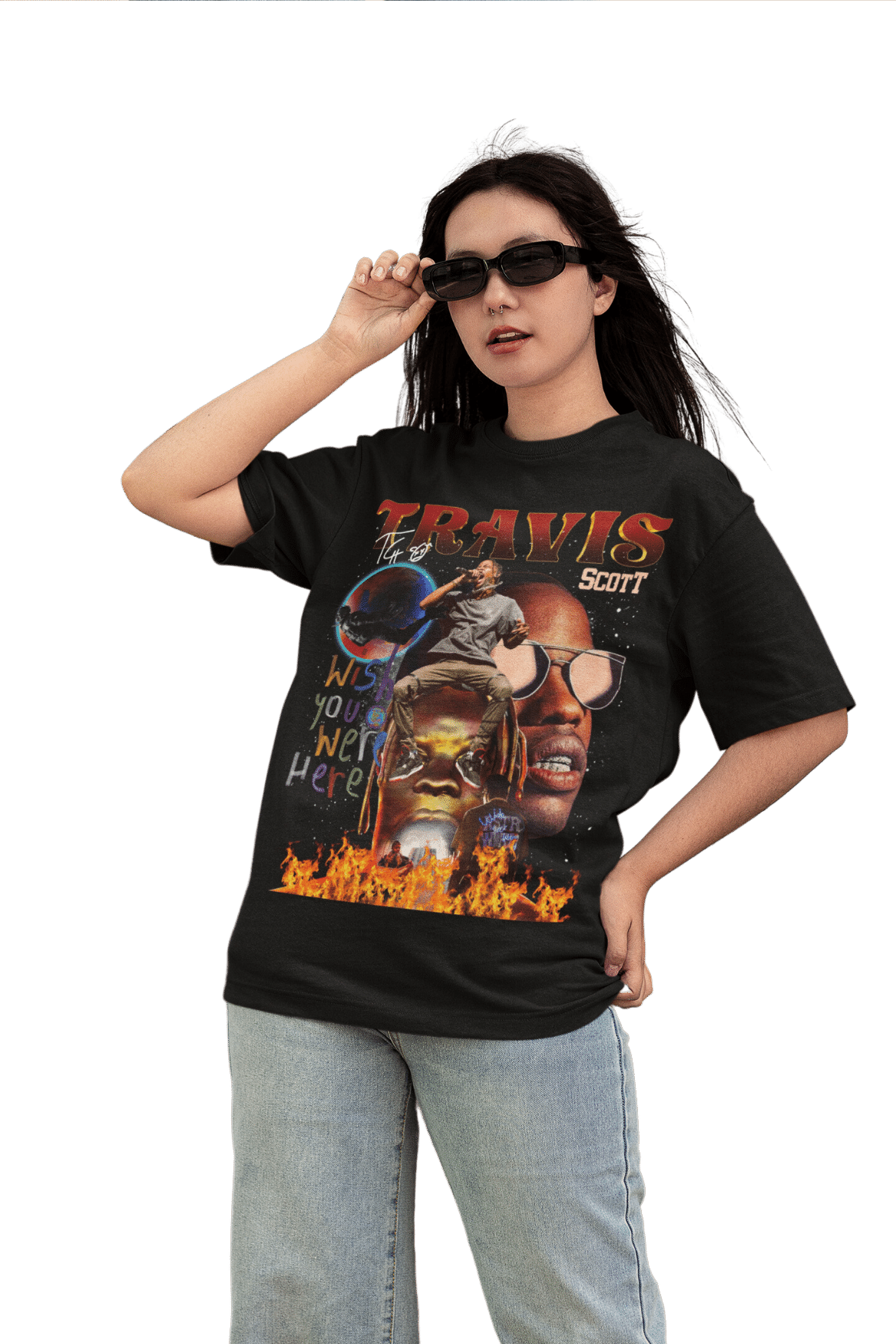 Women's Oversized T-shirt in Black - Travis Scott Astroworld
