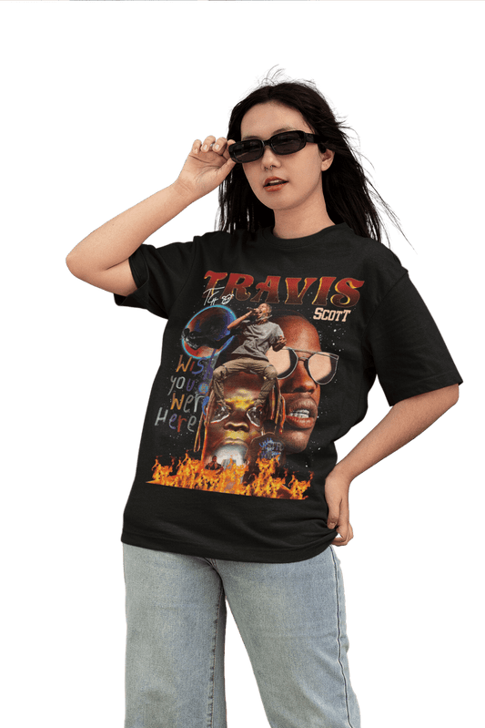 Women's Oversized T-shirt in Black - Travis Scott Astroworld