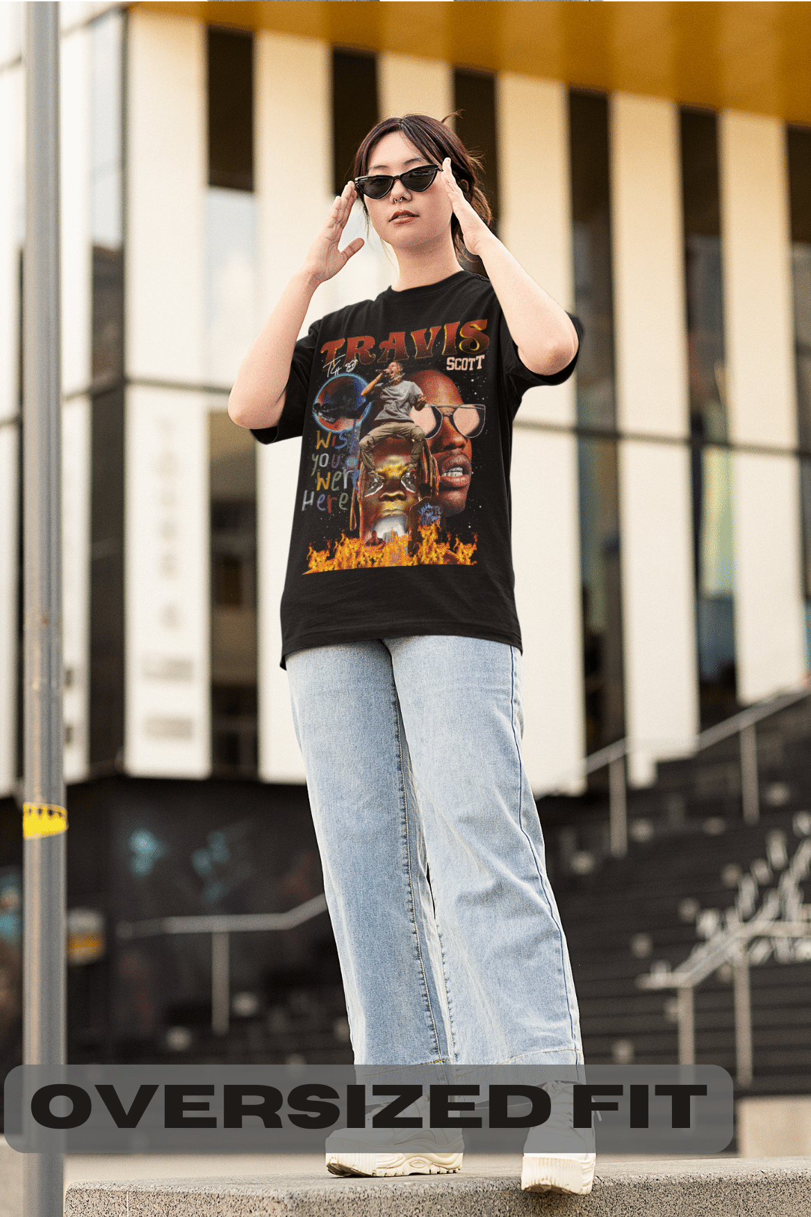 Women's Oversized T-shirt in Black - Travis Scott Astroworld