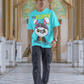 Men's Oversized T-shirt in Cyan - Bad Bunny