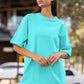 Women's Oversized T-shirt in Solid Cyan
