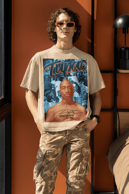 Beige Oversized Tee Tupac