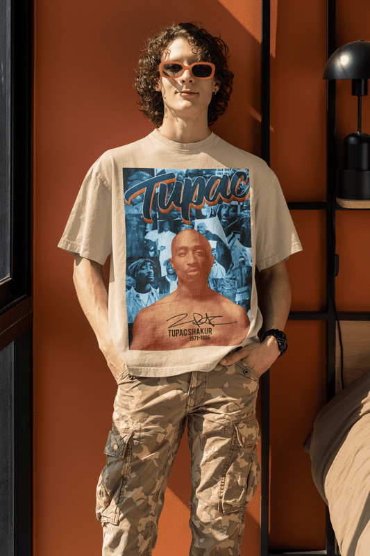 Beige Oversized Tee Tupac