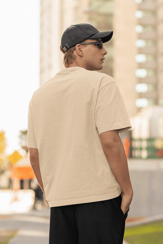 Beige Oversized Tshirt for Men