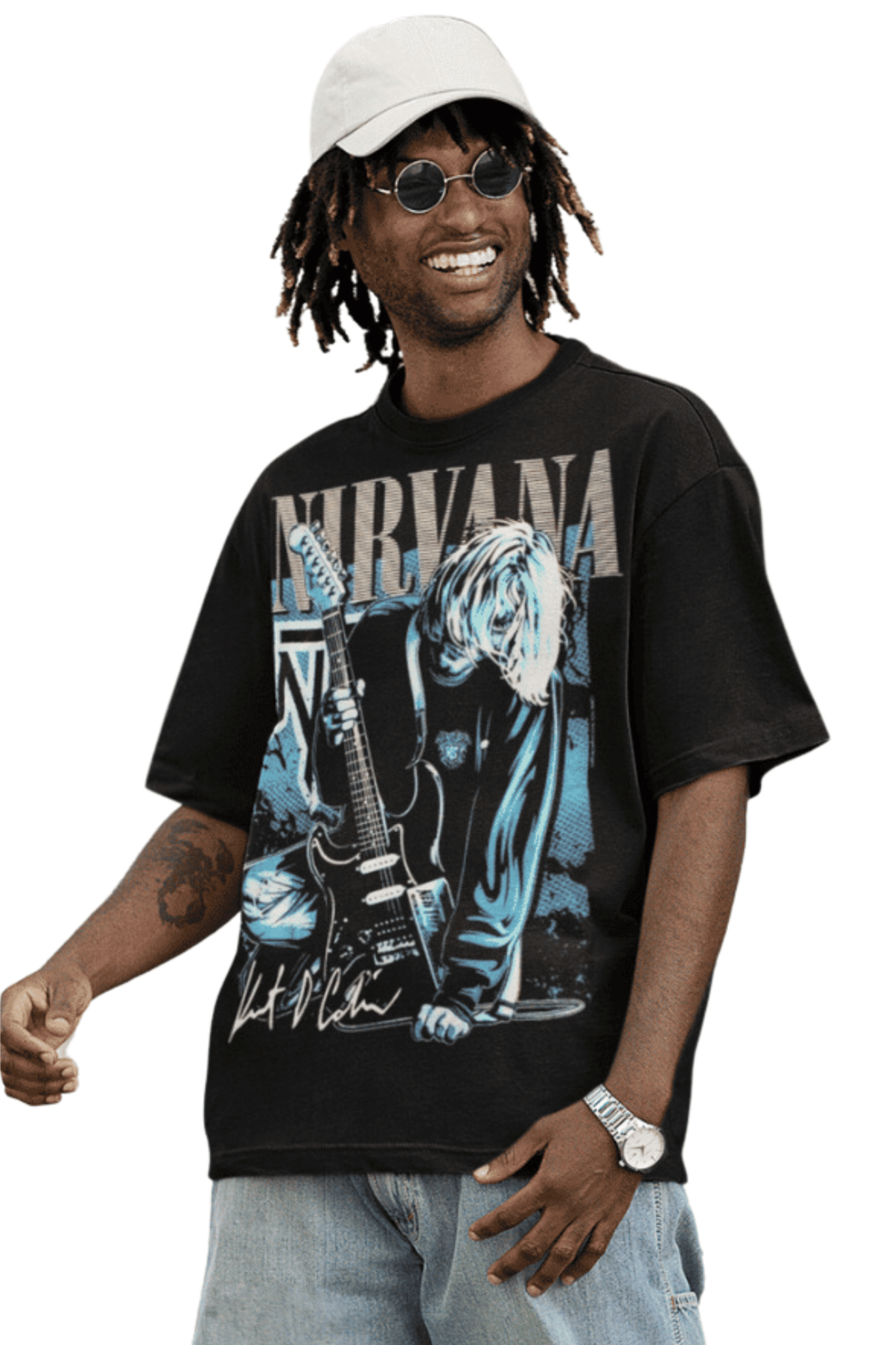 Men's Oversized T-shirt in Black Nirvana