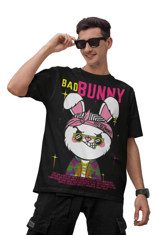 Men's Oversized T-shirt in Black - Bad Bunny