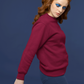 Women's Sweatshirt in Solid Maroon