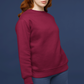Women's Sweatshirt in Solid Maroon