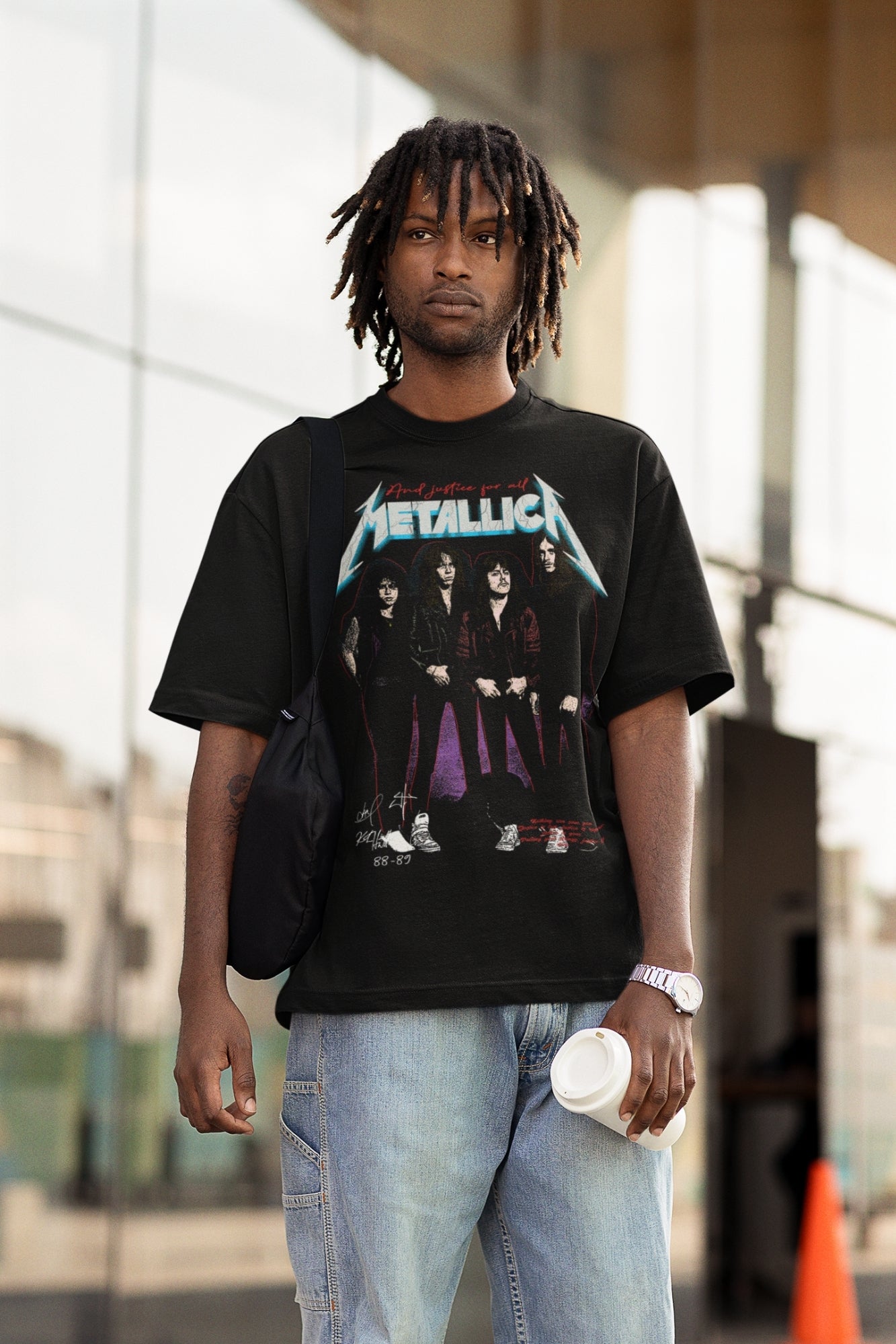 Metallica Band Tshirt in Black for Men