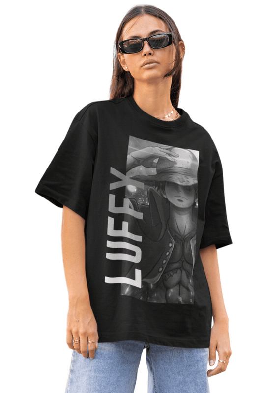 Monkey Luffy One Piece Oversized Black Tshirt