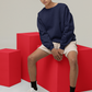 Men's Sweatshirt in Solid Navy Blue