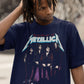Navy Blue Oversized Tshirt Metallica Print