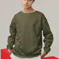 Men's Sweatshirt in Solid Olive Green