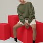Men's Sweatshirt in Solid Olive Green