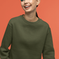 Women's Sweatshirt in Solid Olive Green