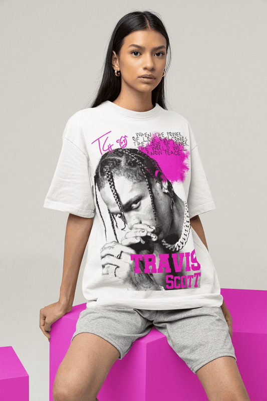 Oversized Tshirt Travis Scott in White color