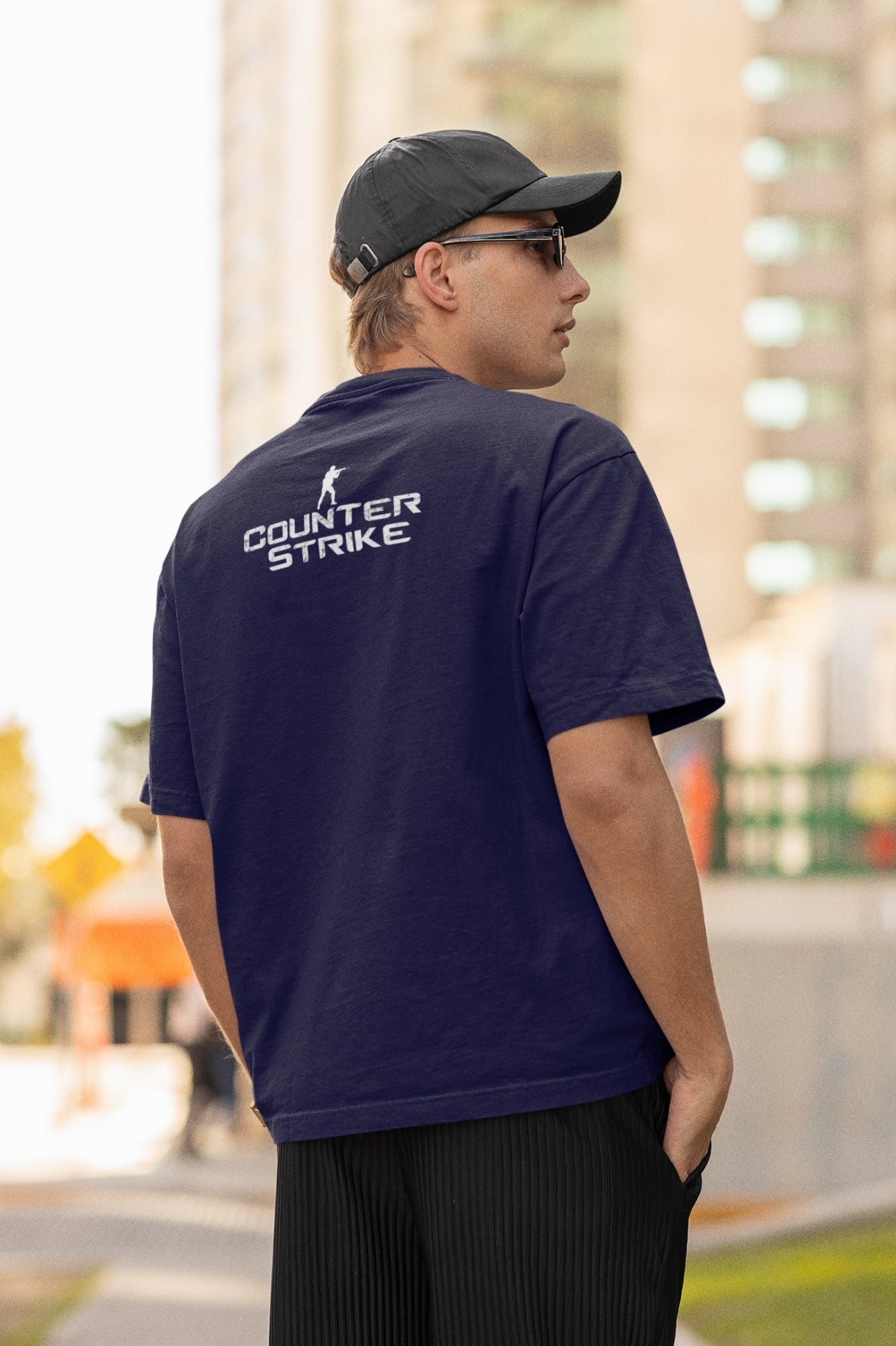 Oversized Navy Blue Game Tshirt