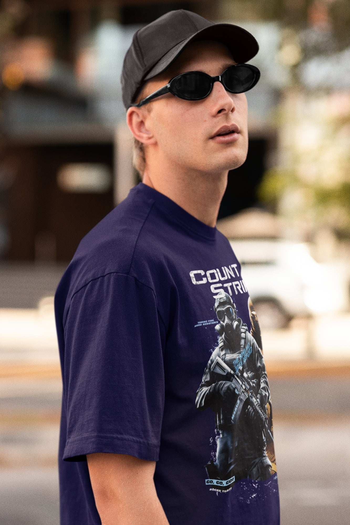 Oversized Navy Blue Tee