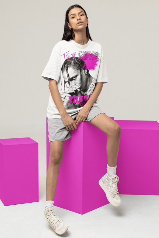 Travis Scott White Oversized Tee