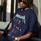 Unisex Navy Blue Tshirt Metallica Band Print