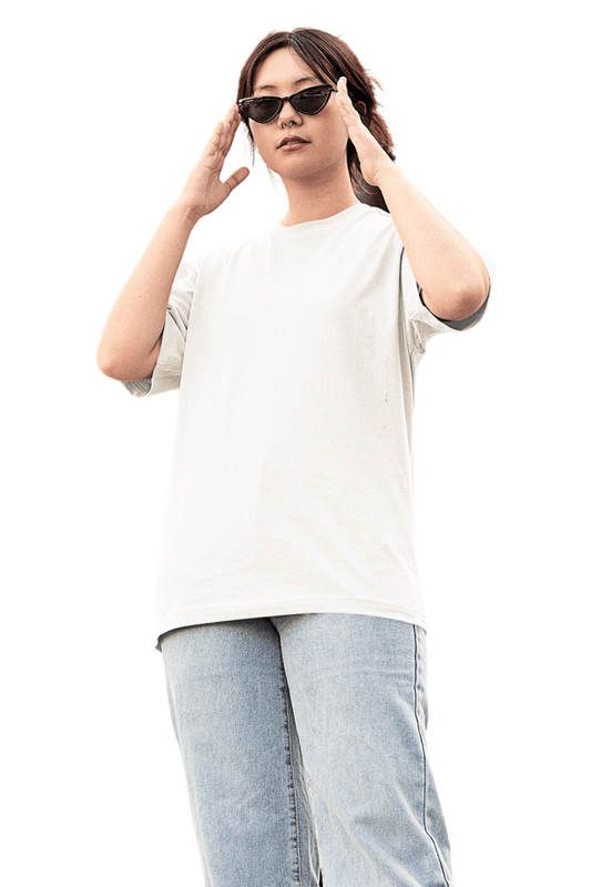 White Oversized Tee for Women