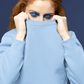Women's Sweatshirt in Solid Baby Blue