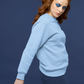 Women's Sweatshirt in Solid Baby Blue