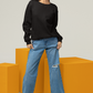 Women's Sweatshirt in Solid Black