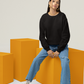 Women's Sweatshirt in Solid Black