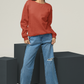 Women's Sweatshirt in Solid Coral