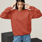 Women's Sweatshirt in Solid Coral