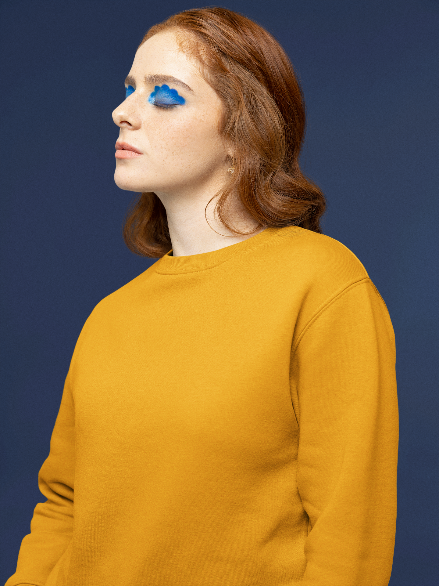 Women's Sweatshirt in Solid Mustard Yellow