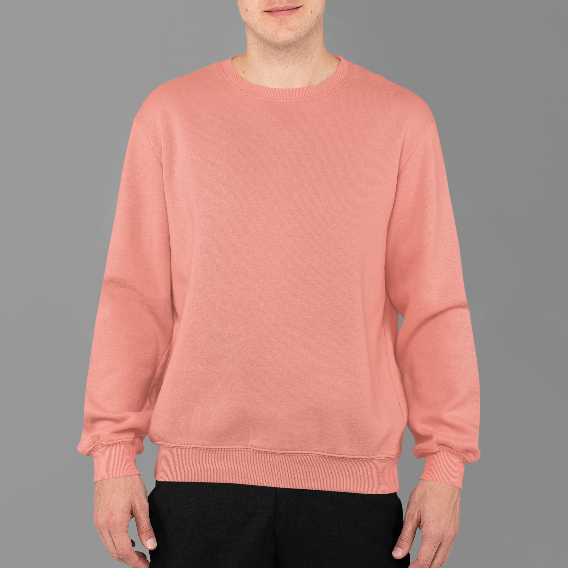 Men s Sweatshirt in Solid Peach