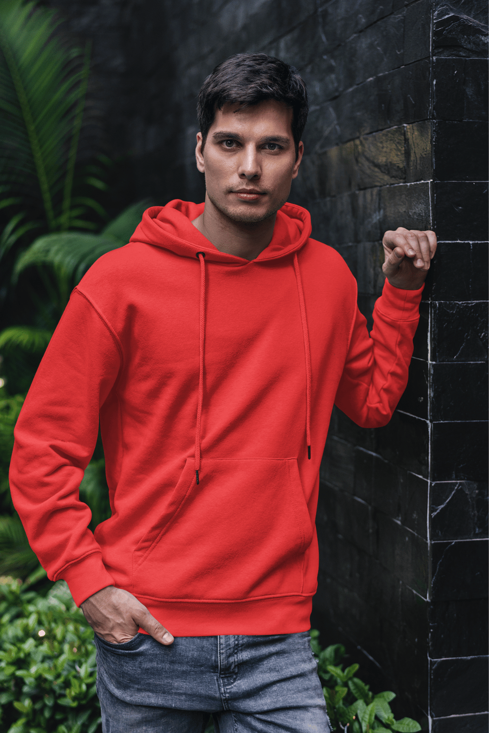 Solid red hoodie shop