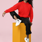 Women's Hooded Sweatshirt in Solid Red CAPTCHA