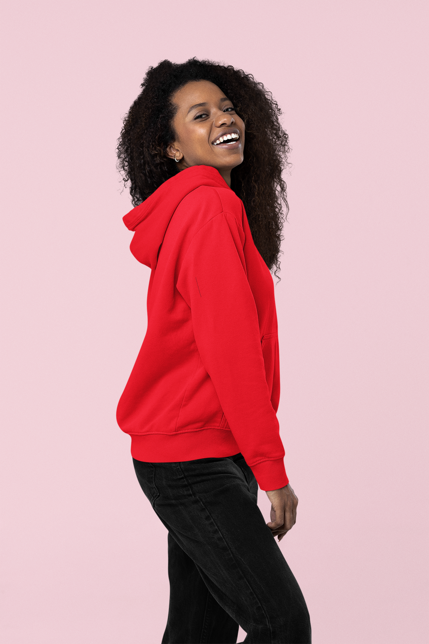 Women's Hooded Sweatshirt in Solid Red CAPTCHA