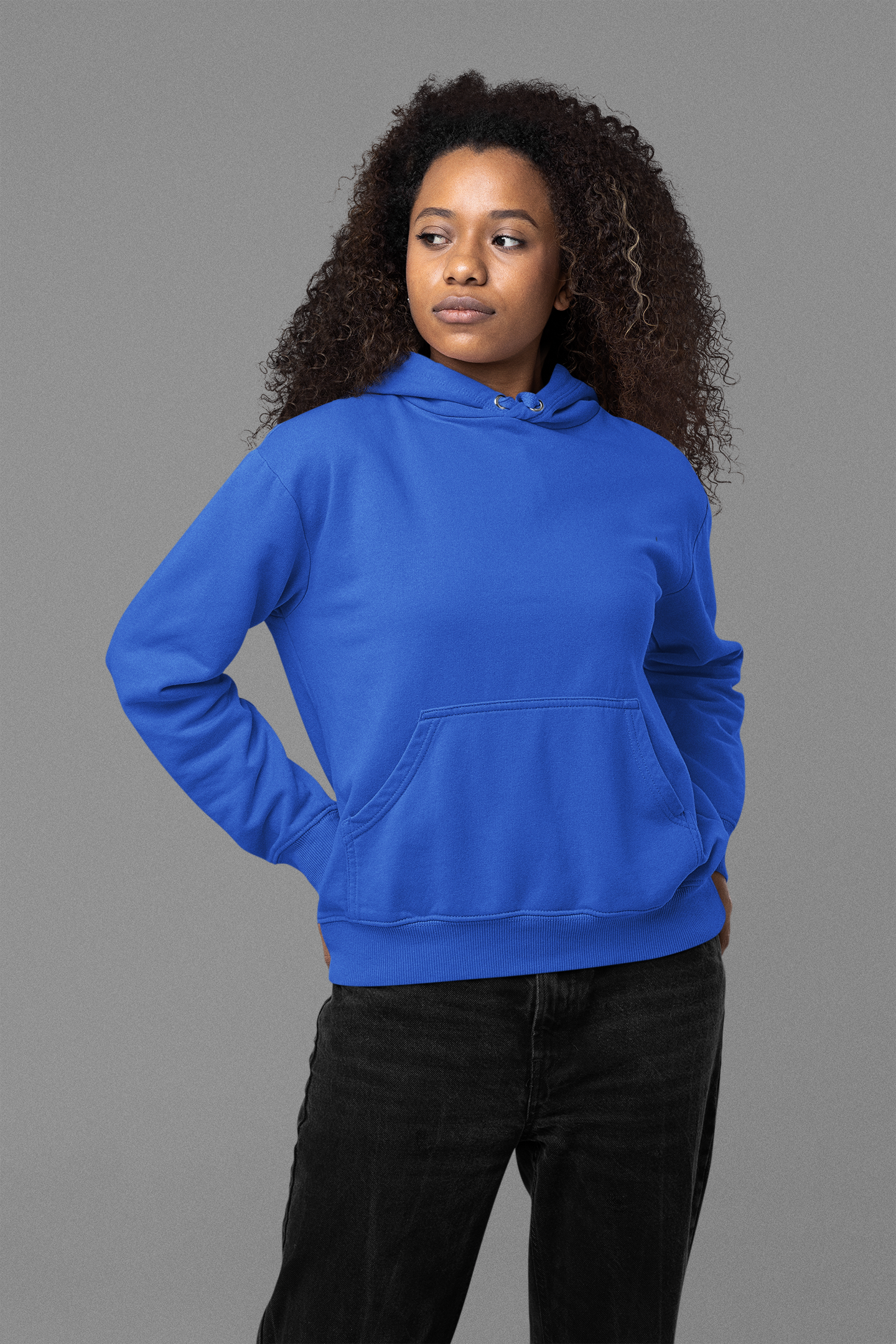 Women's Hooded Sweatshirt in Solid Royal Blue CAPTCHA