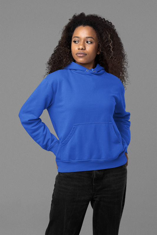 Women's Hooded Sweatshirt in Solid Royal Blue CAPTCHA