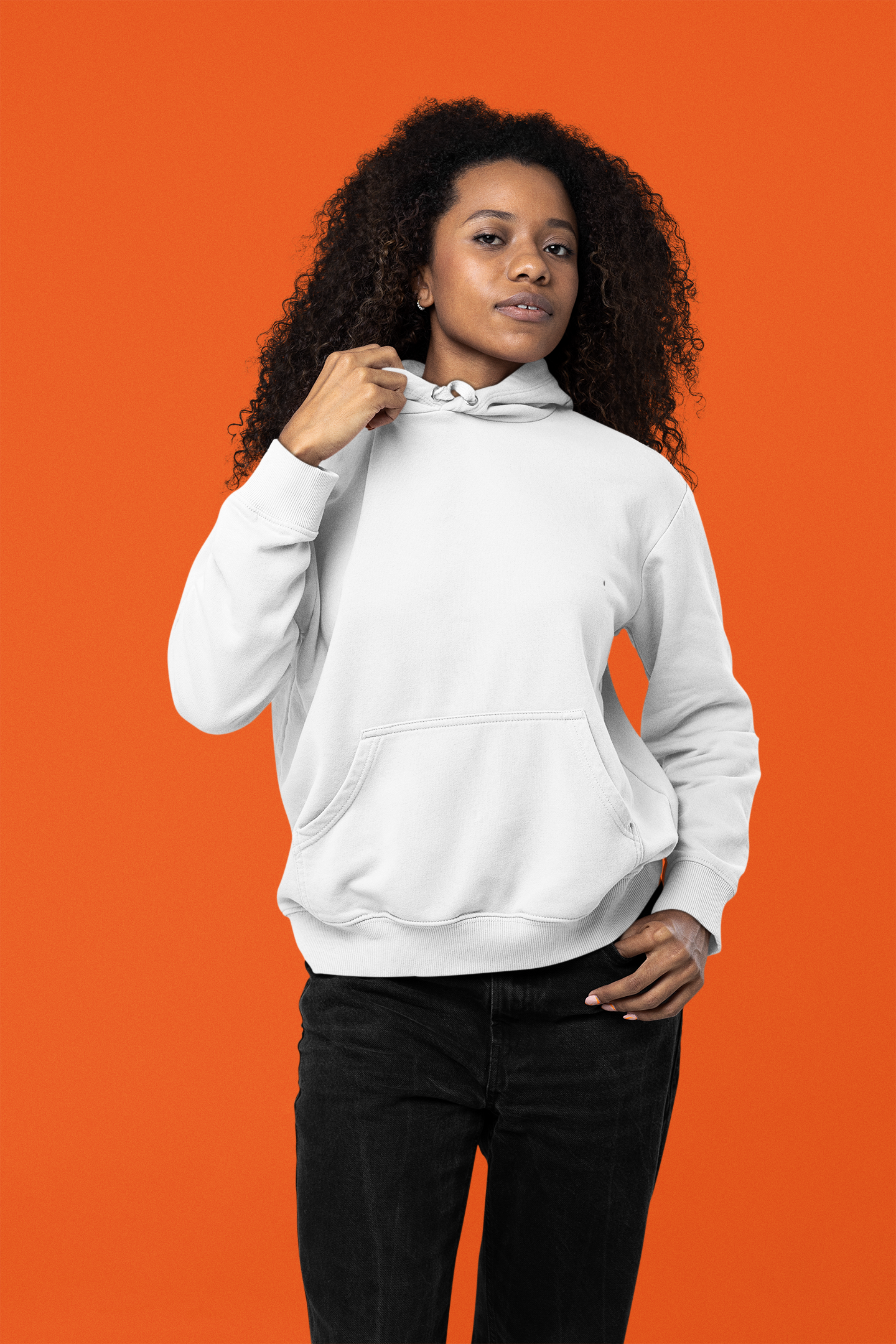 Women's Hooded Sweatshirt in Solid White CAPTCHA
