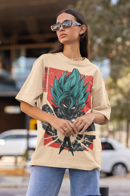 Women's Oversized T-shirt in Beige - Vegeto CAPTCHA