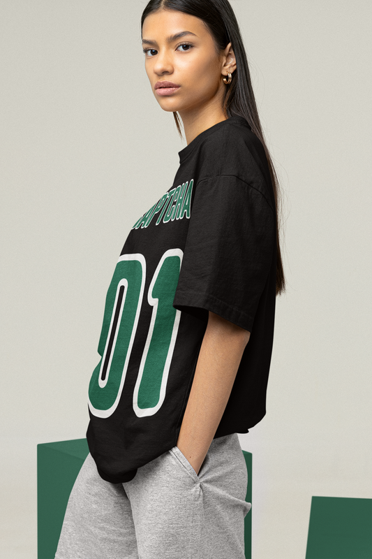 Women's Oversized T-shirt in Black - CAPTCHA 01 Edition CAPTCHA