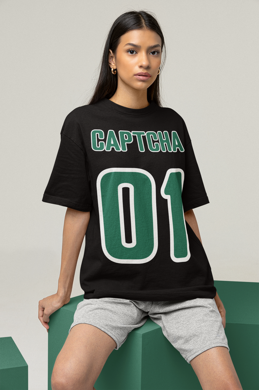 Women's Oversized T-shirt in Black - CAPTCHA 01 Edition CAPTCHA